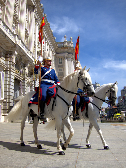 Royal guard in horses in front of the Royal Palace 