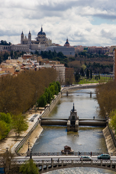 Views of the Palace, Cathedral and Manzanares river from the Cable Car