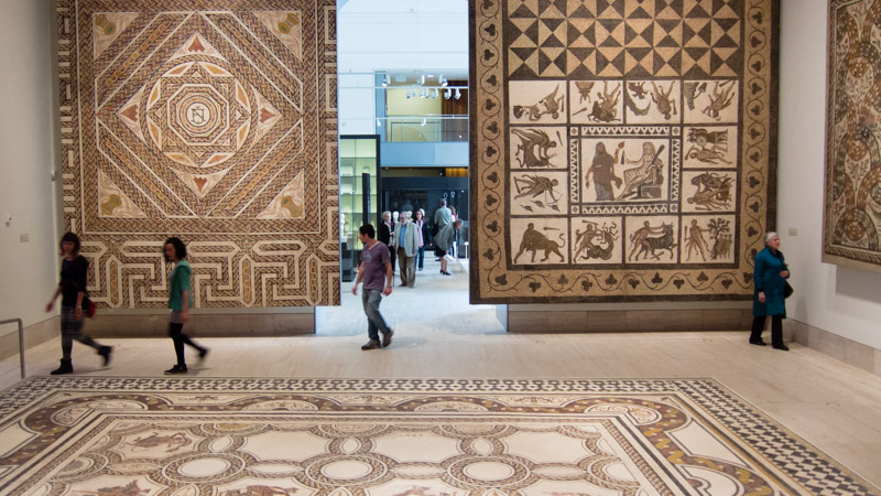 3 large roman mosaics at the museum